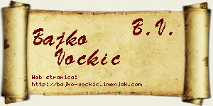 Bajko Voćkić vizit kartica